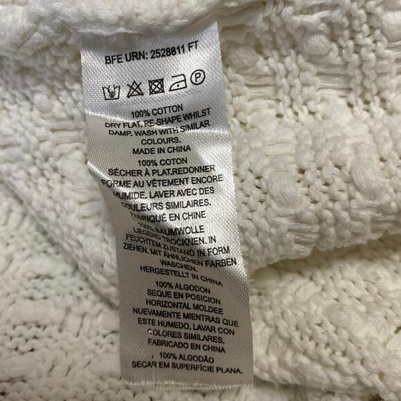 French Connection Mozart Popcorn Women's White Long Sleeve Mock Neck Sweater XL - Picture 4 of 4